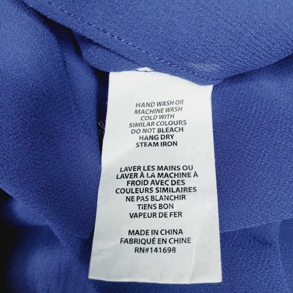 Ramy Brook Anna Dress Navy Blue Large Halter Neckline Smocked Waist Lace Accents - Picture 9 of 9